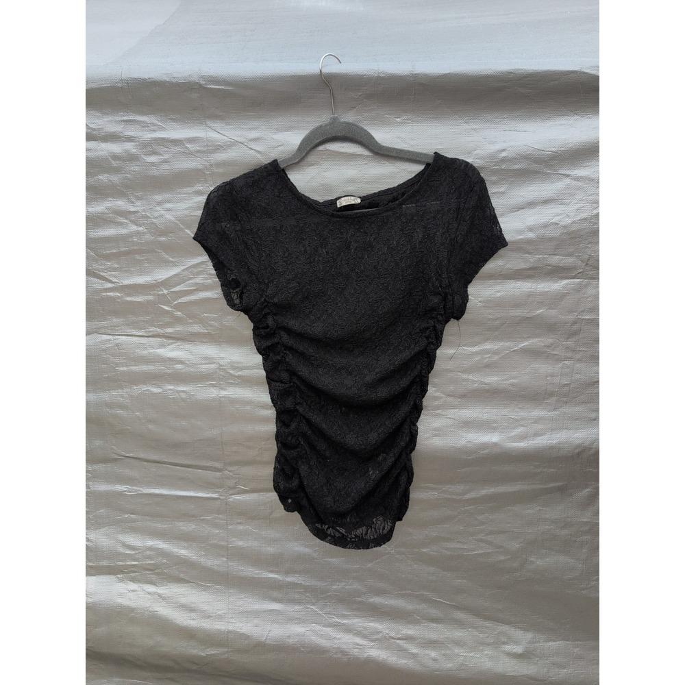 Intimately x Free People Womens Sz XS Black‎ Keep It Simple Lace Baby Tee $78